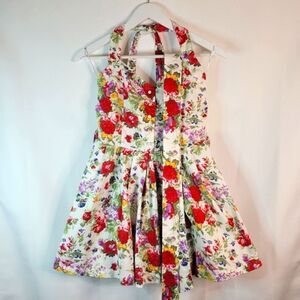 English Rose Miss Selfridge Floral Retro Sweetheart Tea Dress